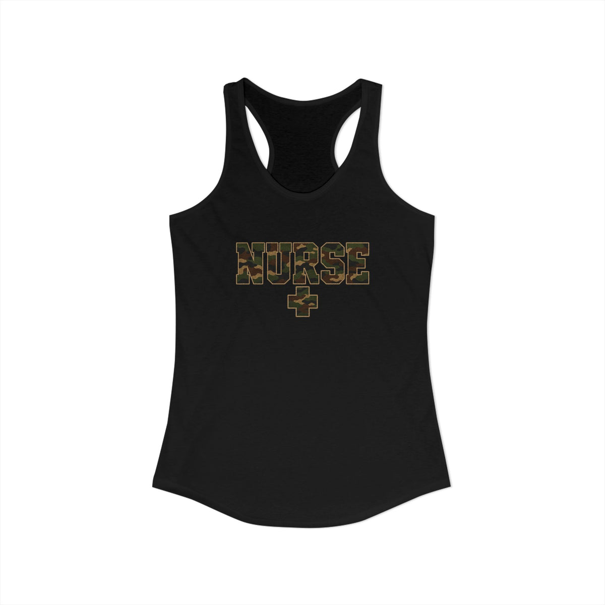 Nurse Woodland Camo Women's Racerback Tank Top