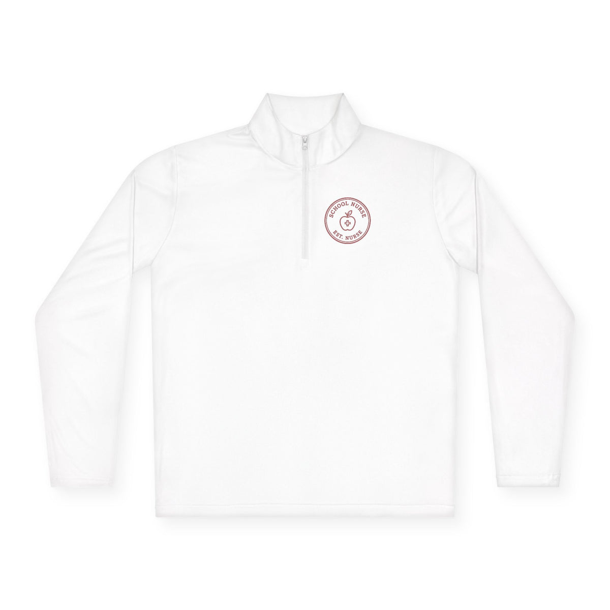 School Nurse Minimal Vintage Badge Quarter-Zip Pullover