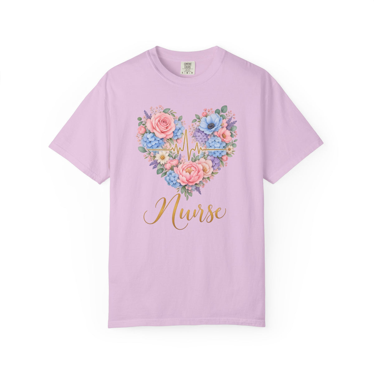 Watercolor Heart EKG Nurse Tee
