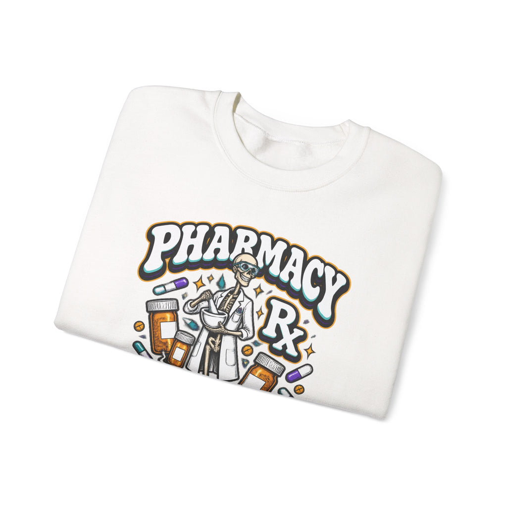Pharmacy Skeleton Crew Skinny Skeleton Pharmacist Crewneck Sweatshirt