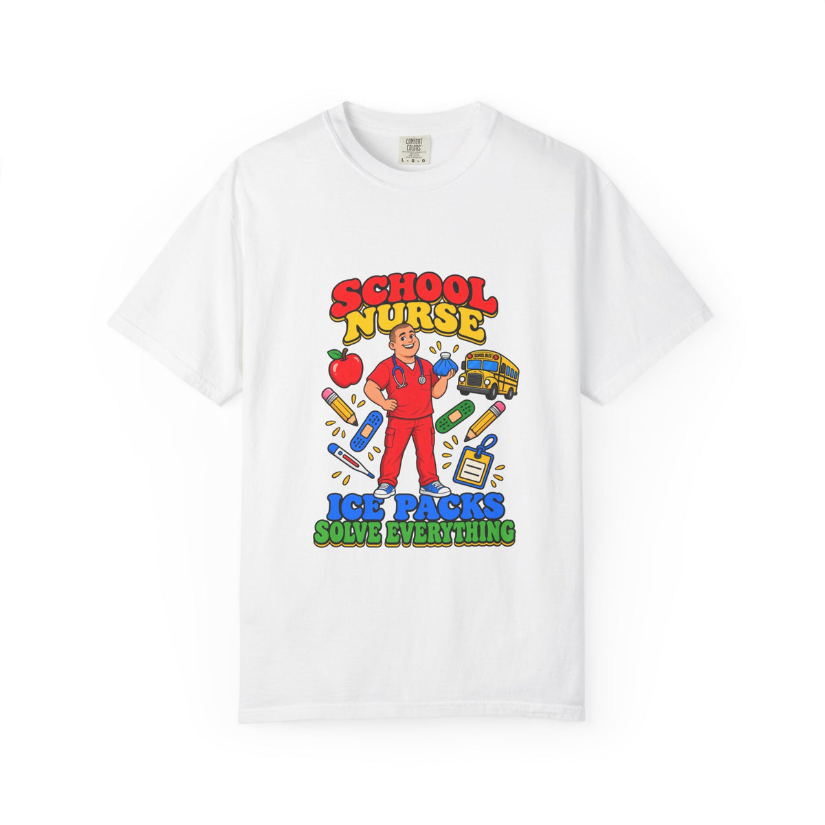 School Male Nurse Ice Packs Solve Everything Tee