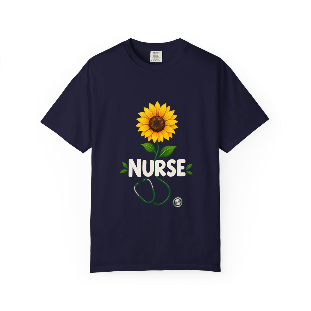 Nurse Sunflower Stethoscope Floral Comfort Colors T-Shirt