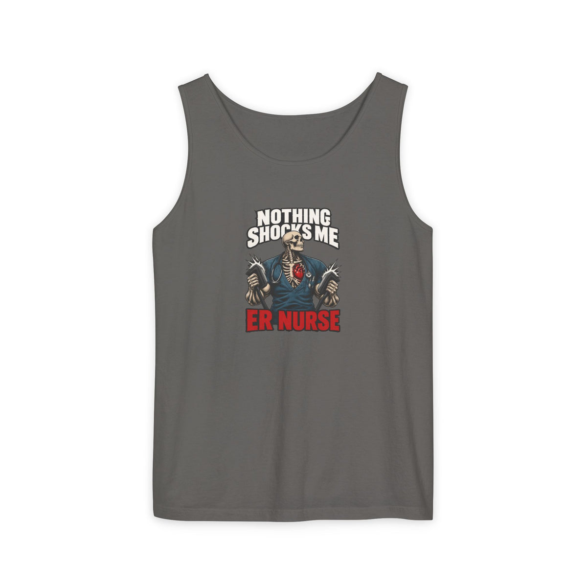 Nothing Shocks Me Skeleton ER Nurse Comfort Colors Tank Top