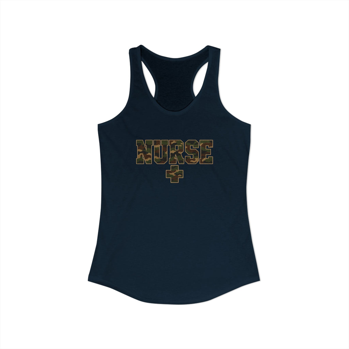 Nurse Woodland Camo Women's Racerback Tank Top