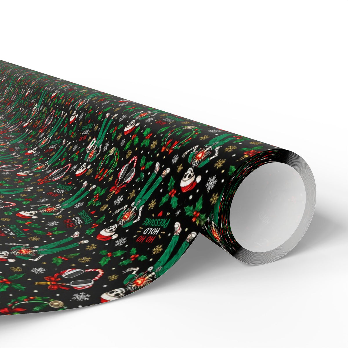 Ho Ho Hold Pressure Skeleton Nurse Christmas Wrapping Paper