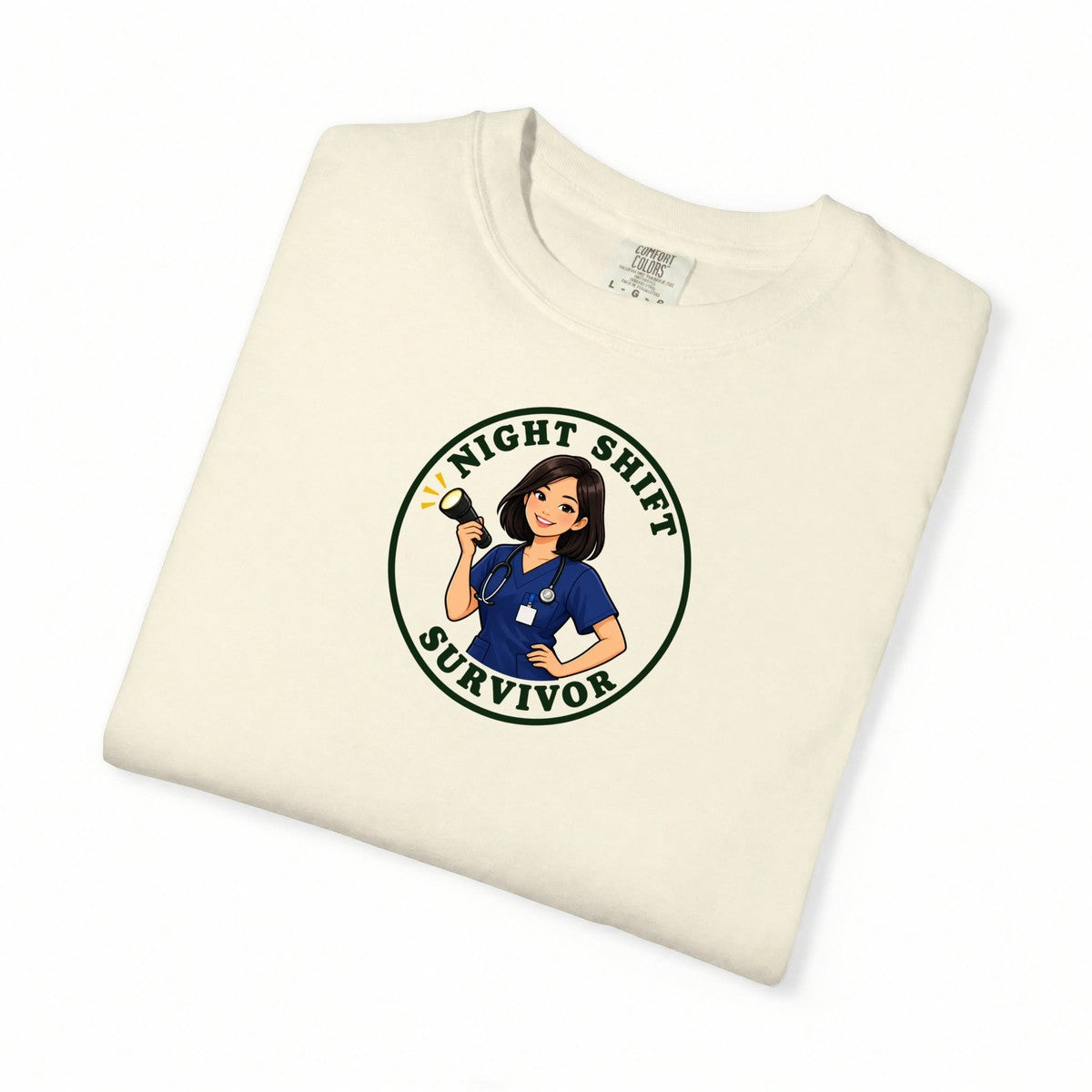 Night Shift Survivor Minimal Badge Women's Nurse Tee