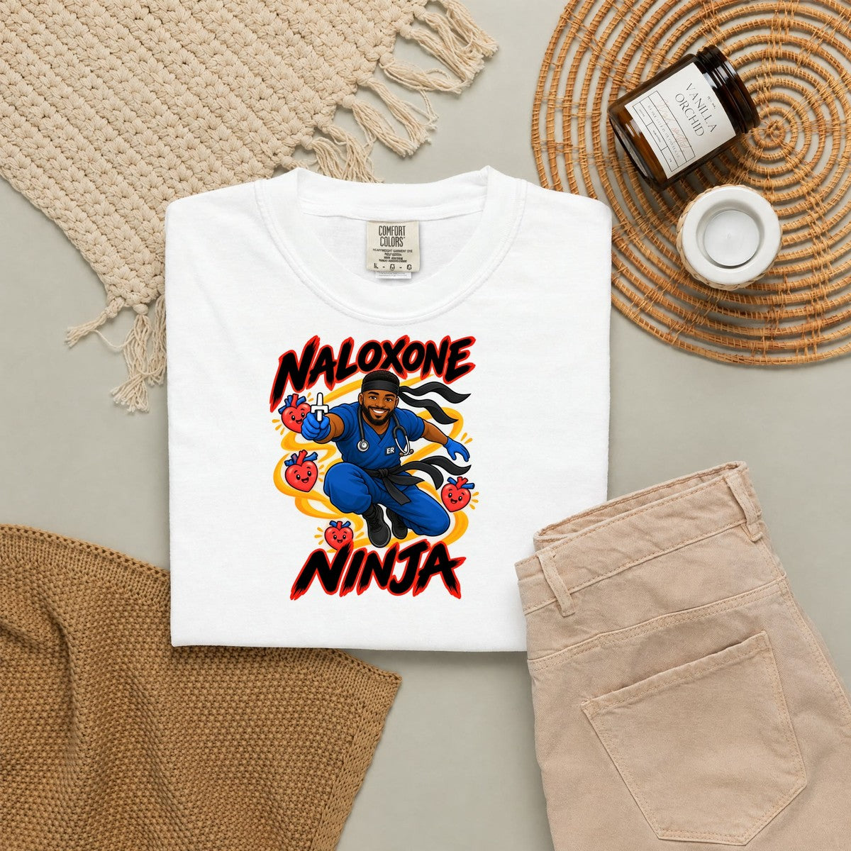 Naloxone Ninja ER Male Nurse Tee