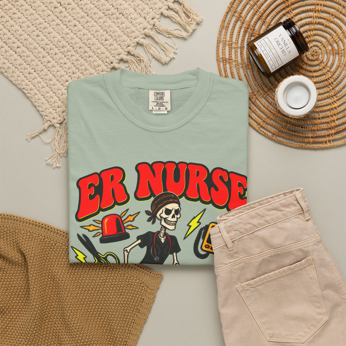 ER Nurse I've Seen Things Skinny Skeleton Comfort Colors T-Shirt