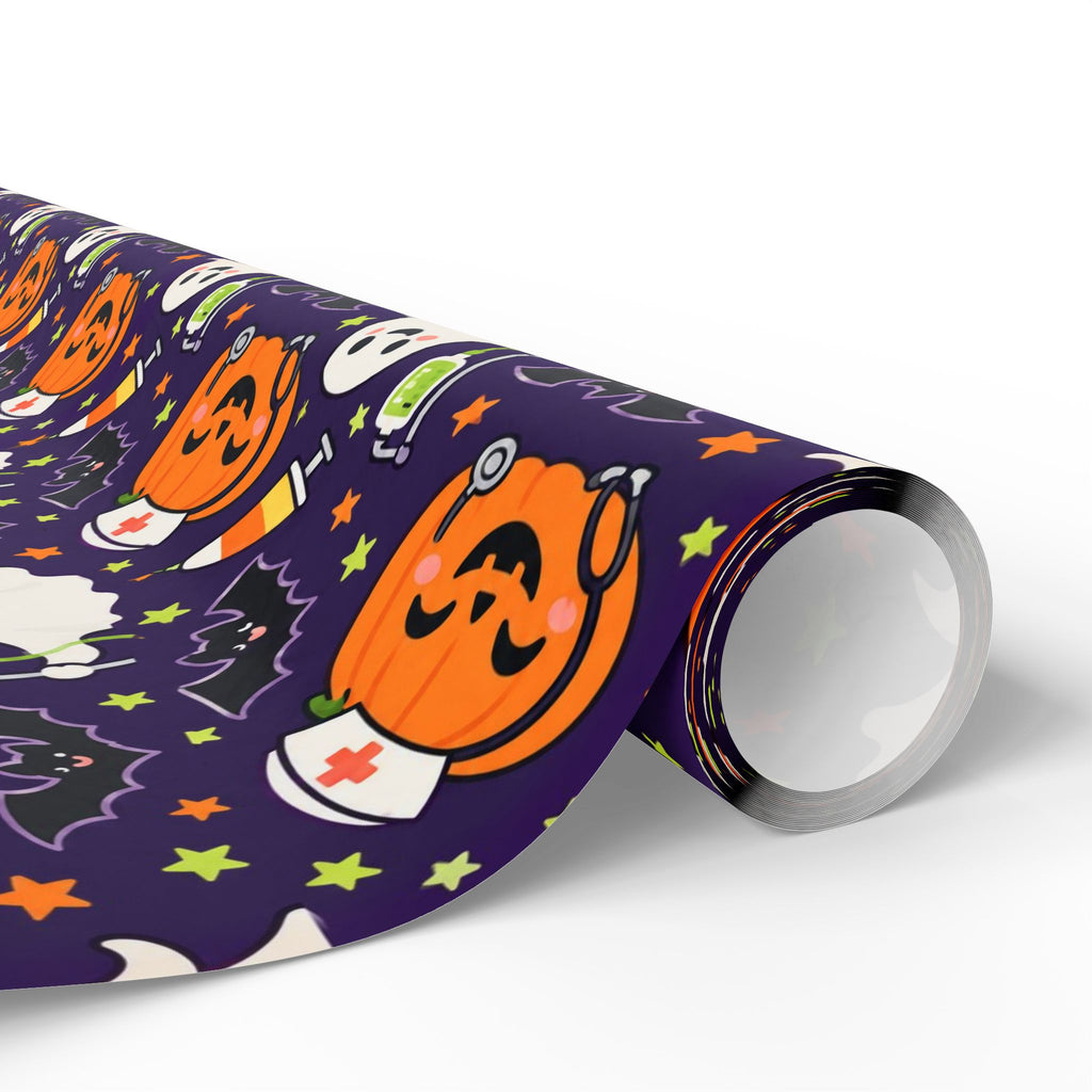 Halloween Nurse Wrapping Paper Pumpkin Nurse