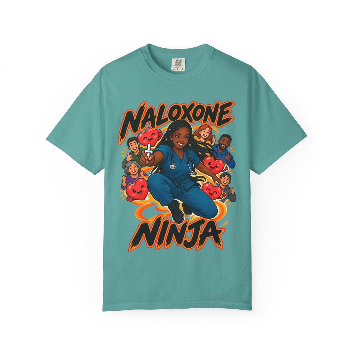 Naloxone Ninja ER Nurse Tee (Box Braids)