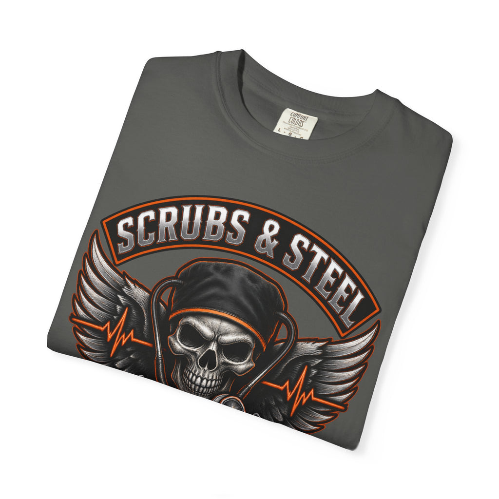 Scrubs and Steel Murse Crew Skeleton Nurse Comfort Colors T-Shirt