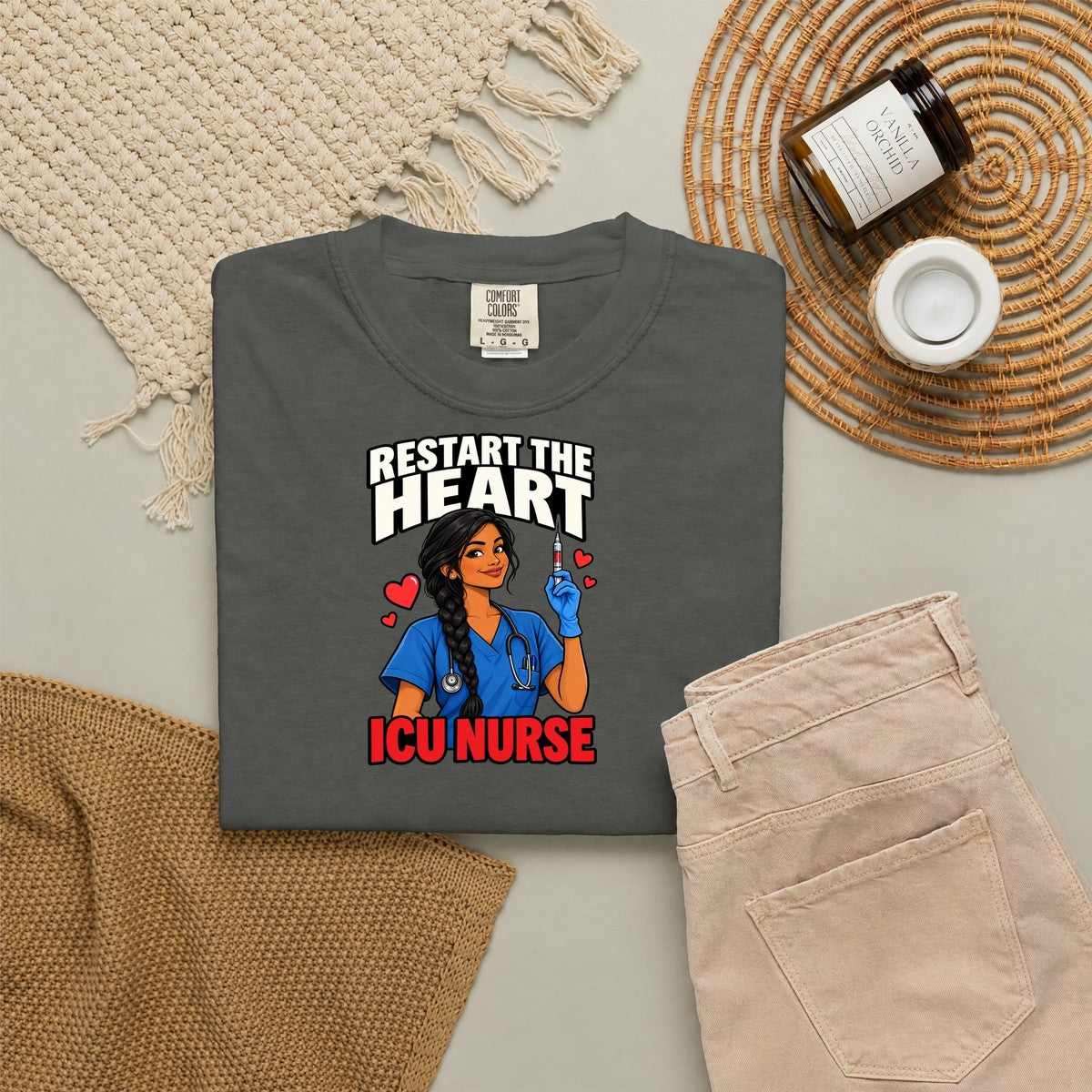 Restart the Heart ICU Nurse Tee (Long Braid)