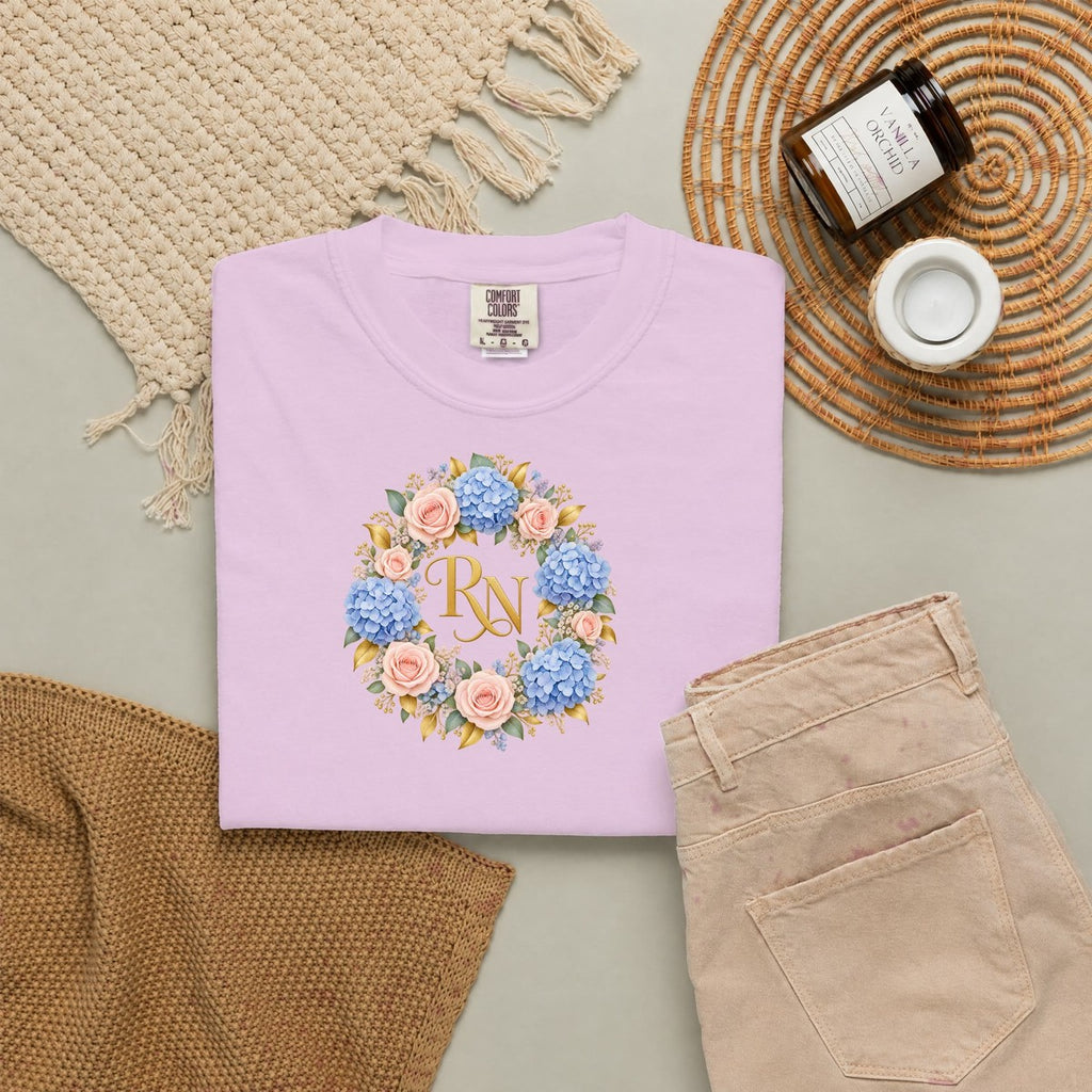 Hydrangea Wreath RN Tee