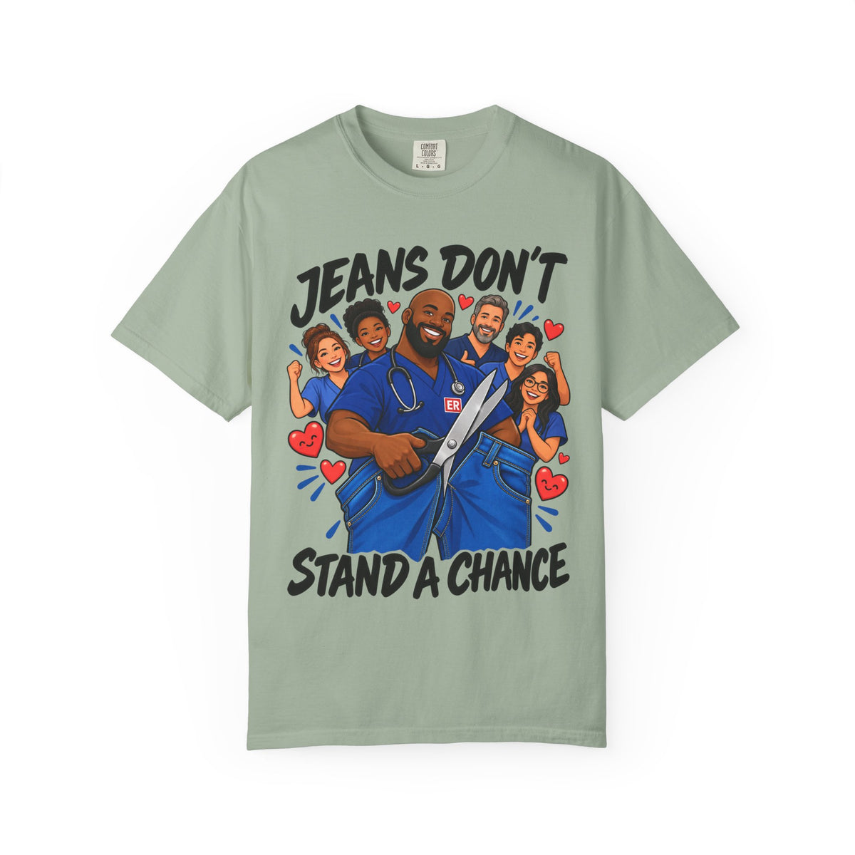 Jeans Don't Stand a Chance ER Nurse Tee (Bald & Bearded)