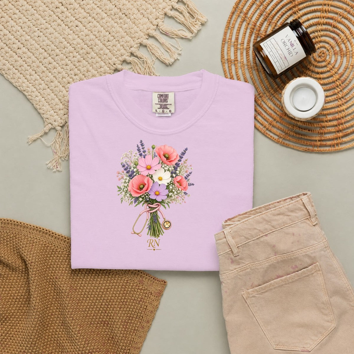 Wildflower Stethoscope RN Tee