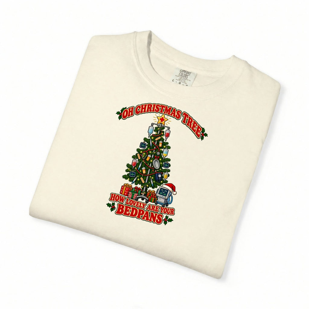 Oh Christmas Tree How Lovely Are Your Bedpans Nurse Tee