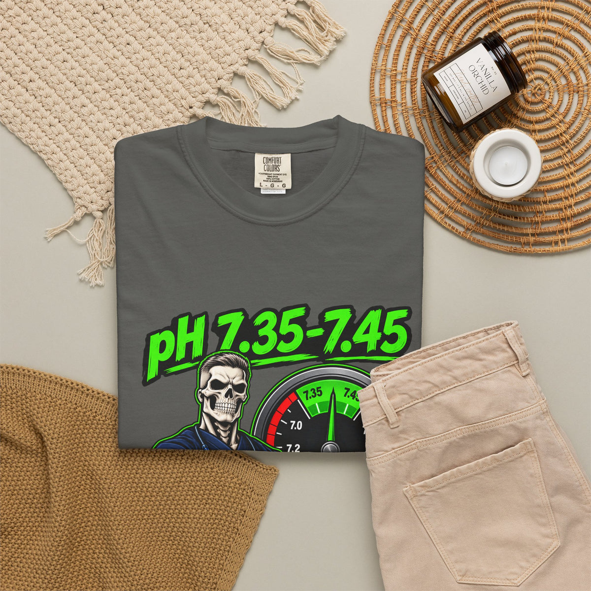 pH 7.35-7.45 or We're Having a Talk Male Skeleton RT Comfort Colors T-Shirt