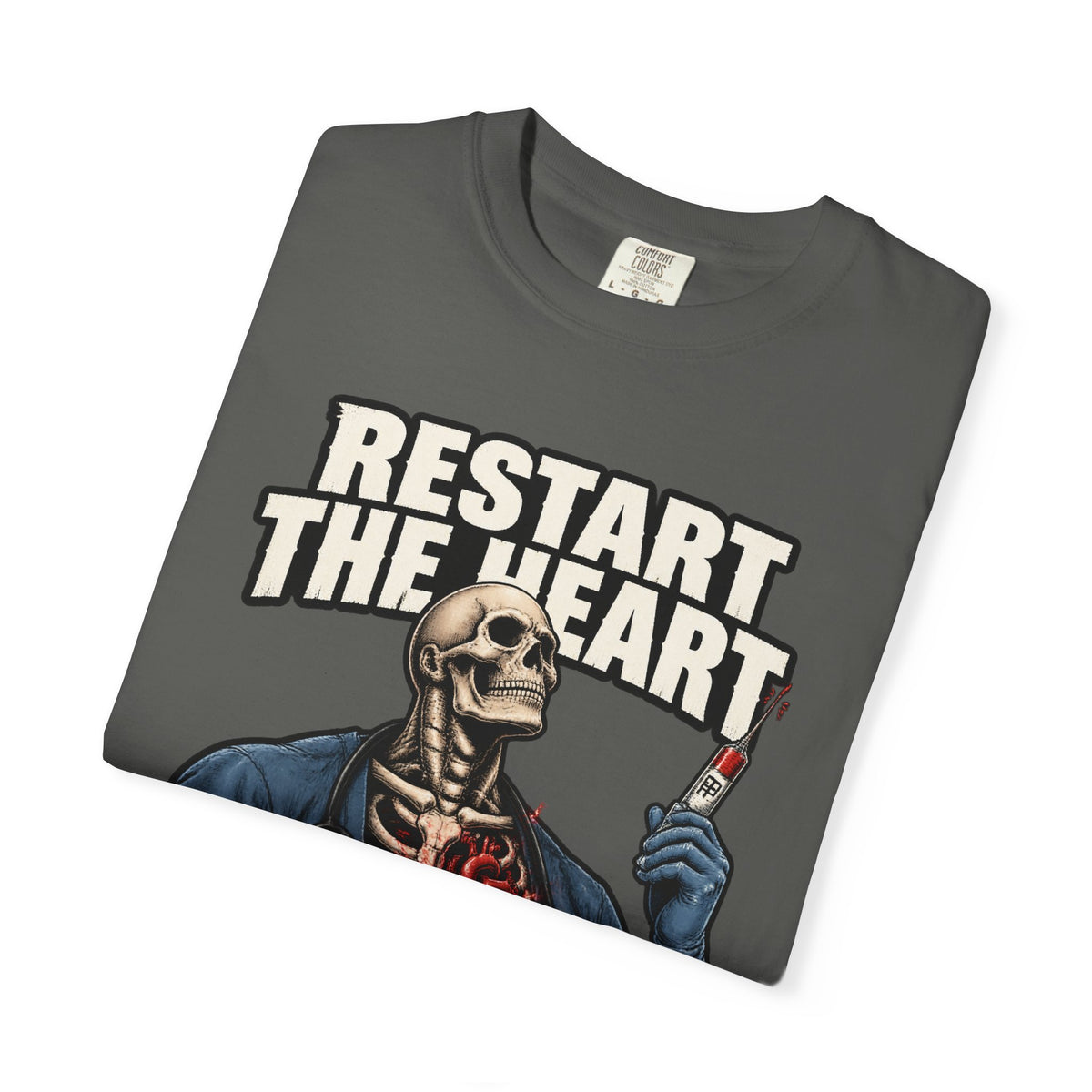 Restart the Heart Male Skeleton ICU Nurse Comfort Colors T-Shirt