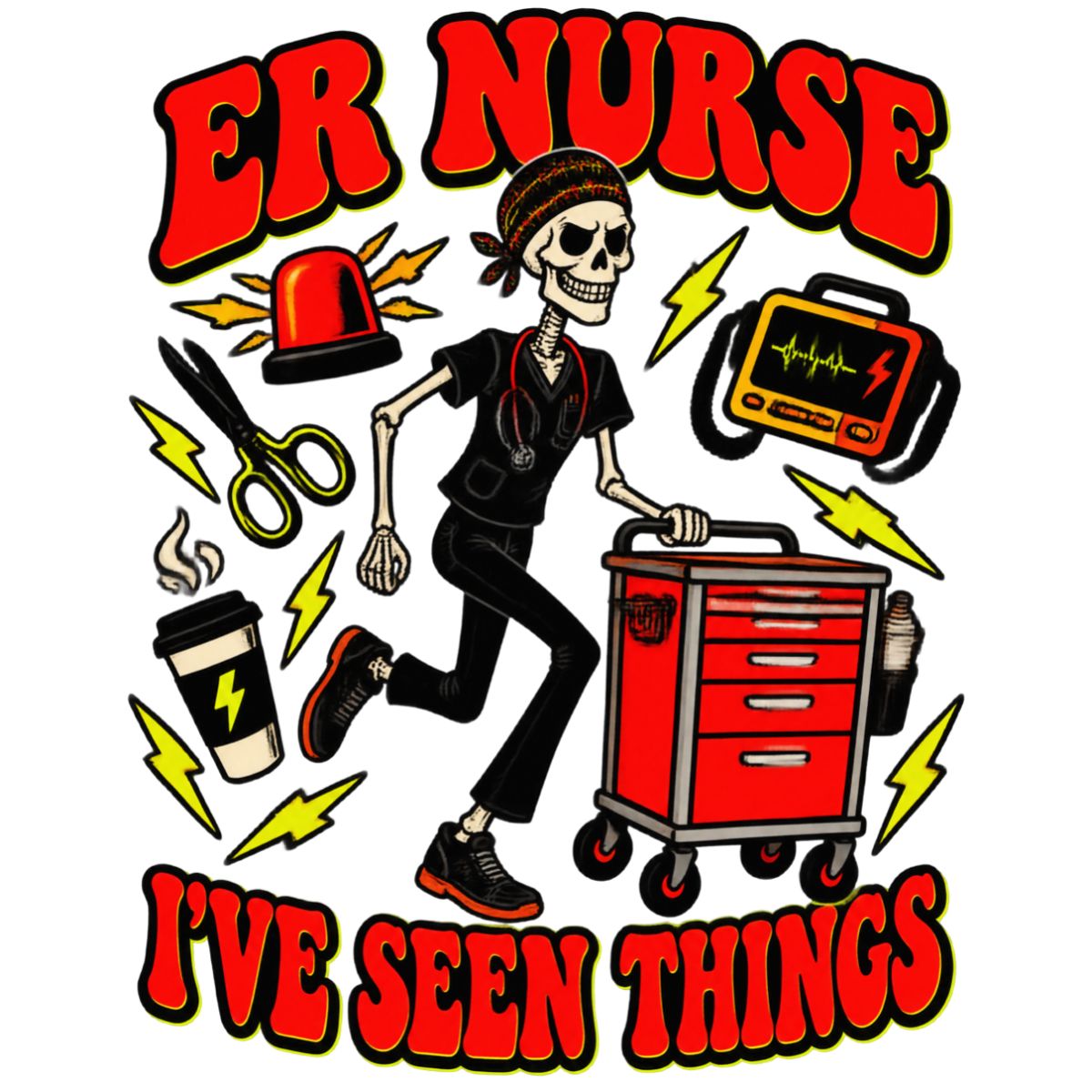 ER Nurse Skeleton Badge Reel | I've Seen Things