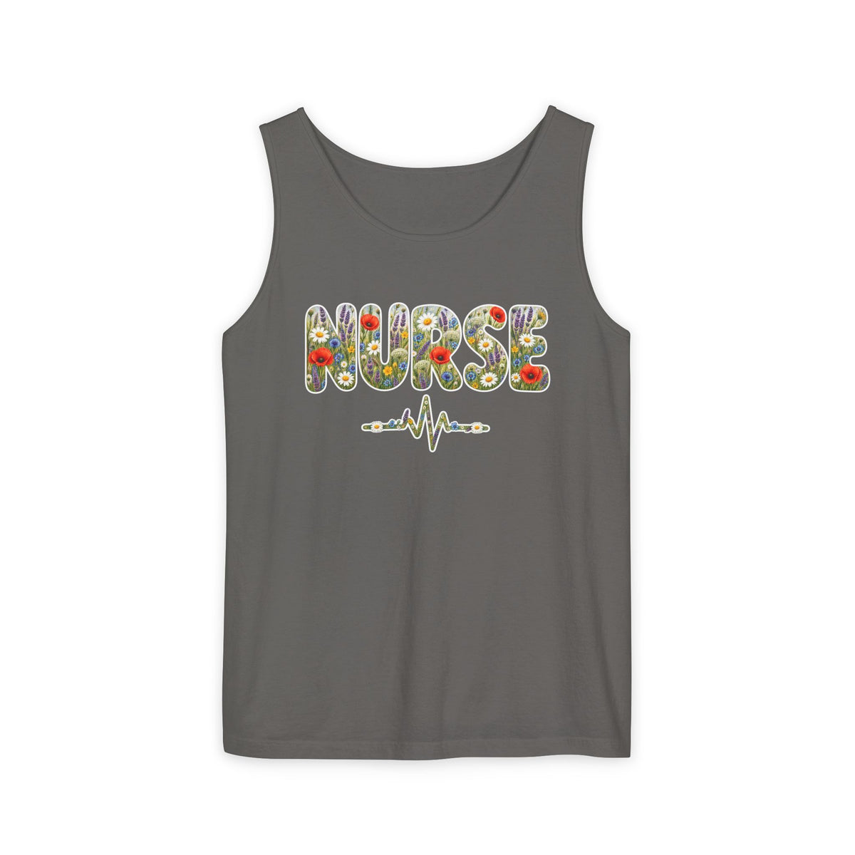 Nurse Boho Wildflower Floral Comfort Colors Tank Top