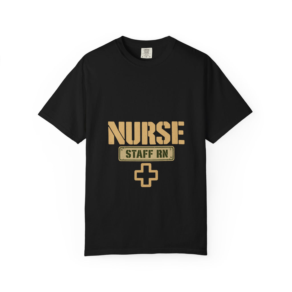Nurse Military Stencil Staff RN Comfort Colors T-Shirt