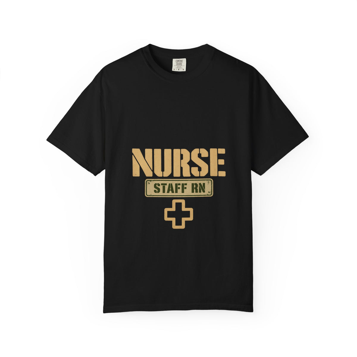 Nurse Military Stencil Staff RN Comfort Colors T-Shirt