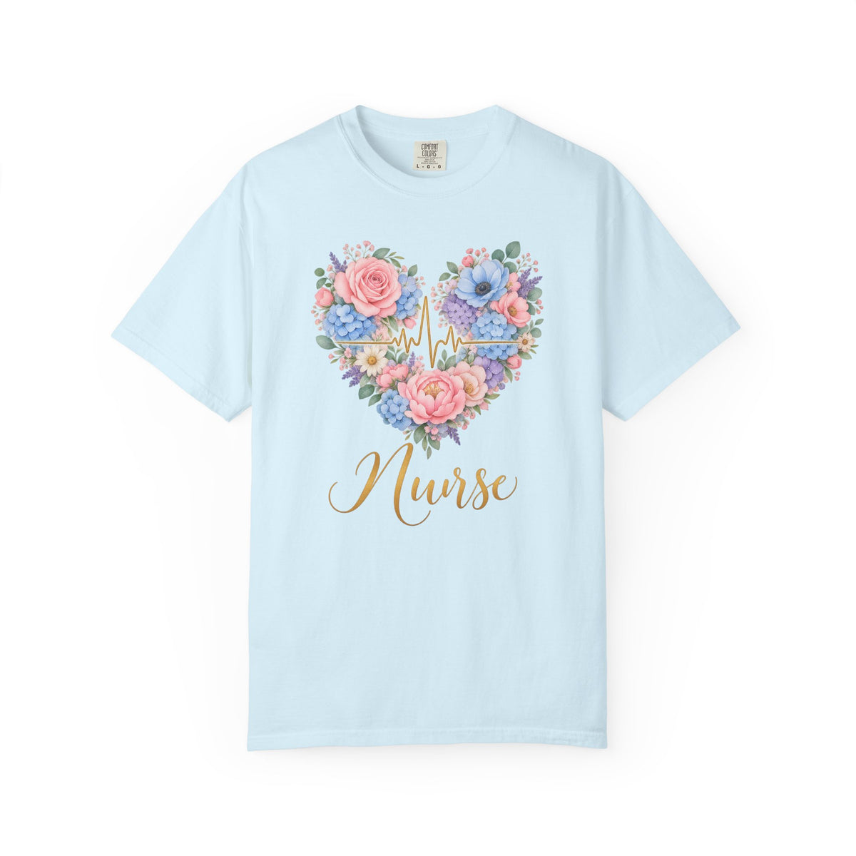 Watercolor Heart EKG Nurse Tee