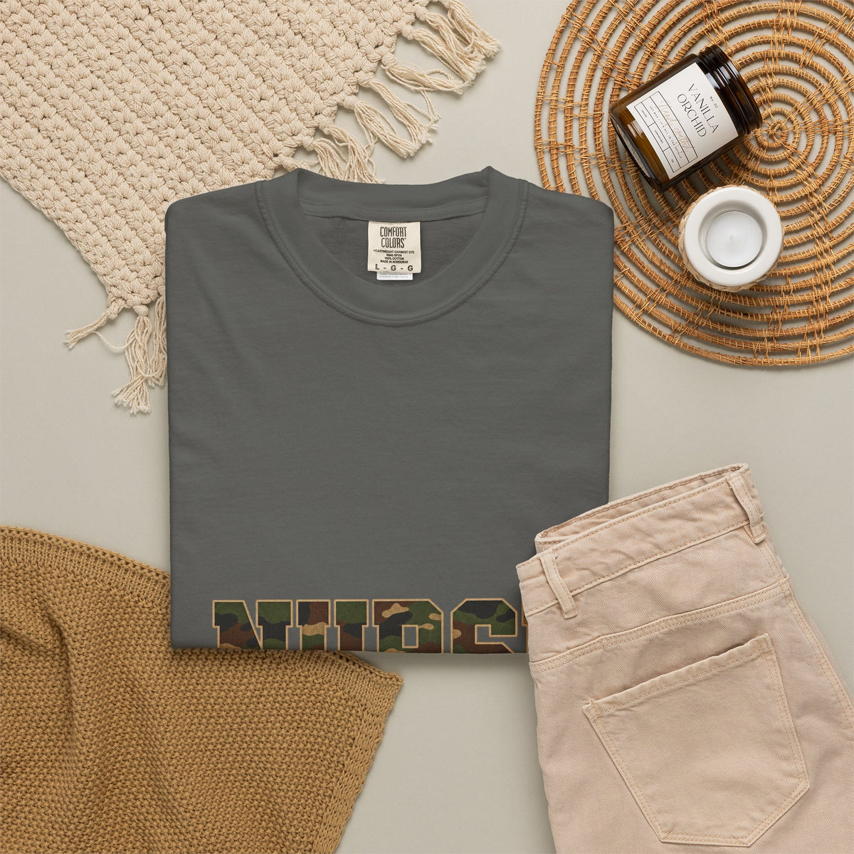 Nurse Woodland Camo Comfort Colors T-Shirt