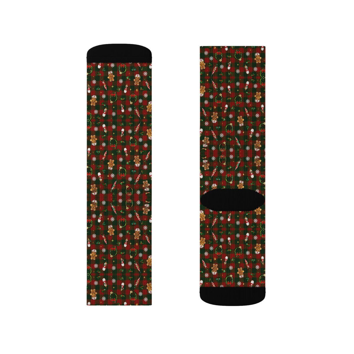 Christmas Plaid Nurse Socks