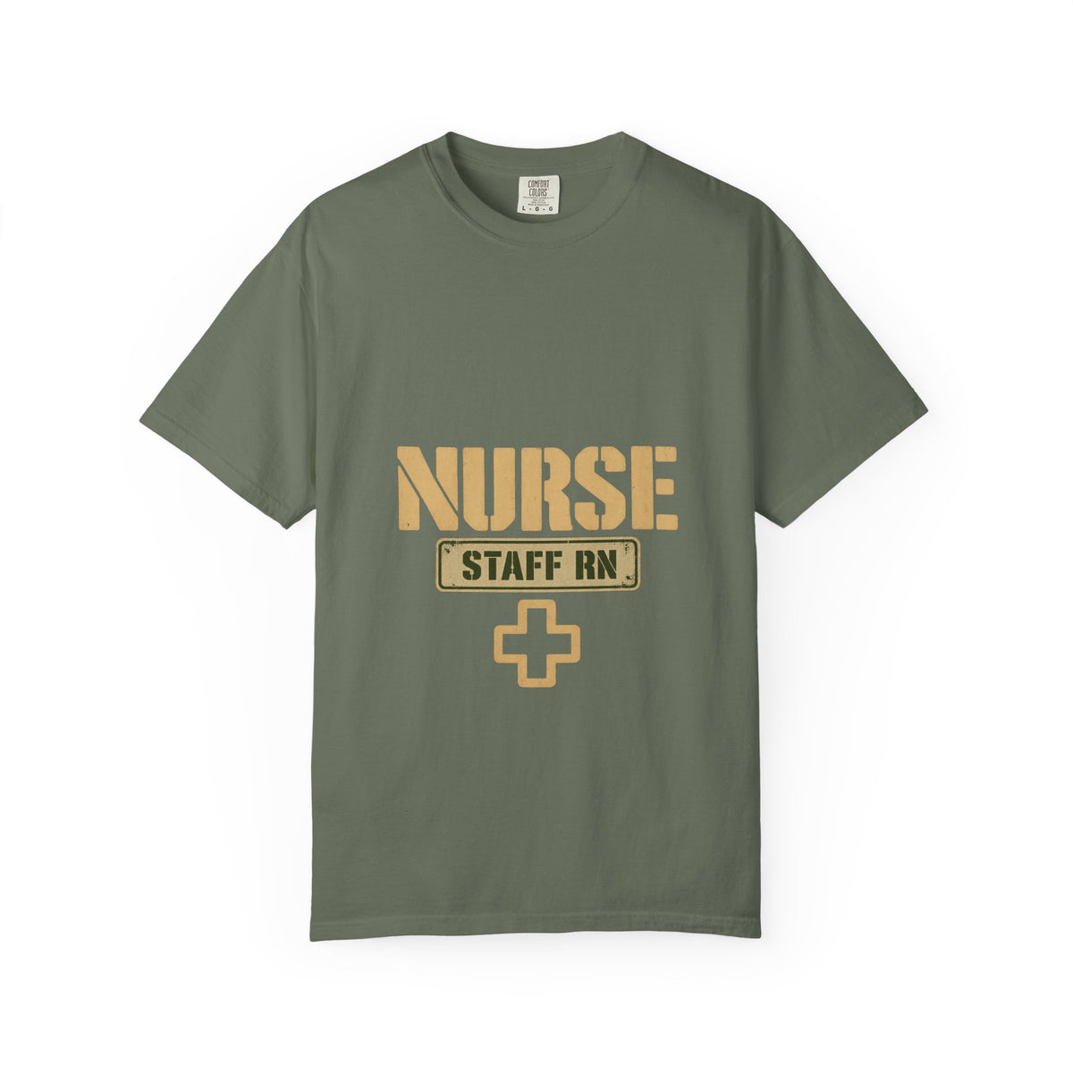 Nurse Military Stencil Staff RN Comfort Colors T-Shirt