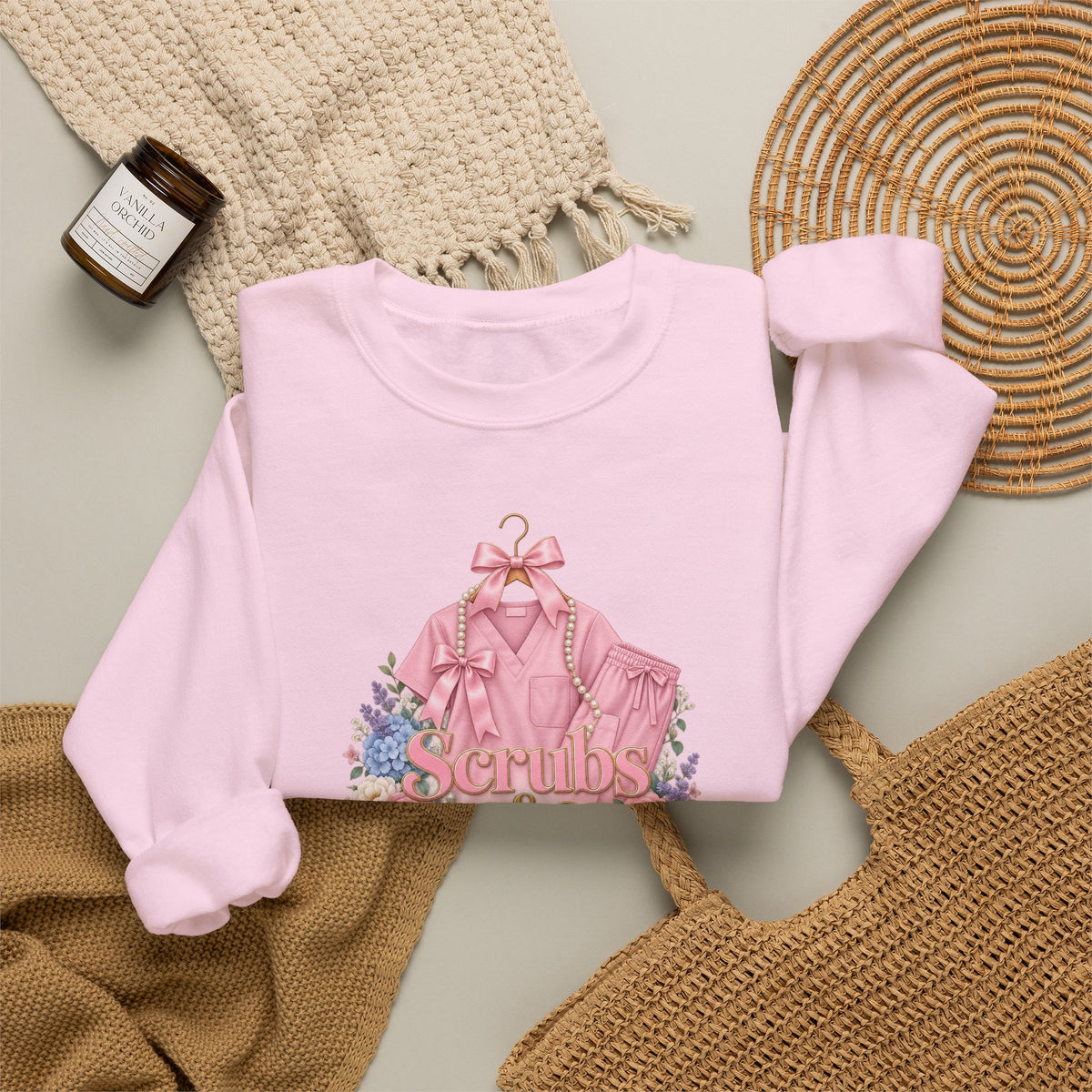 Scrubs and Bows Nurse Crewneck Sweatshirt