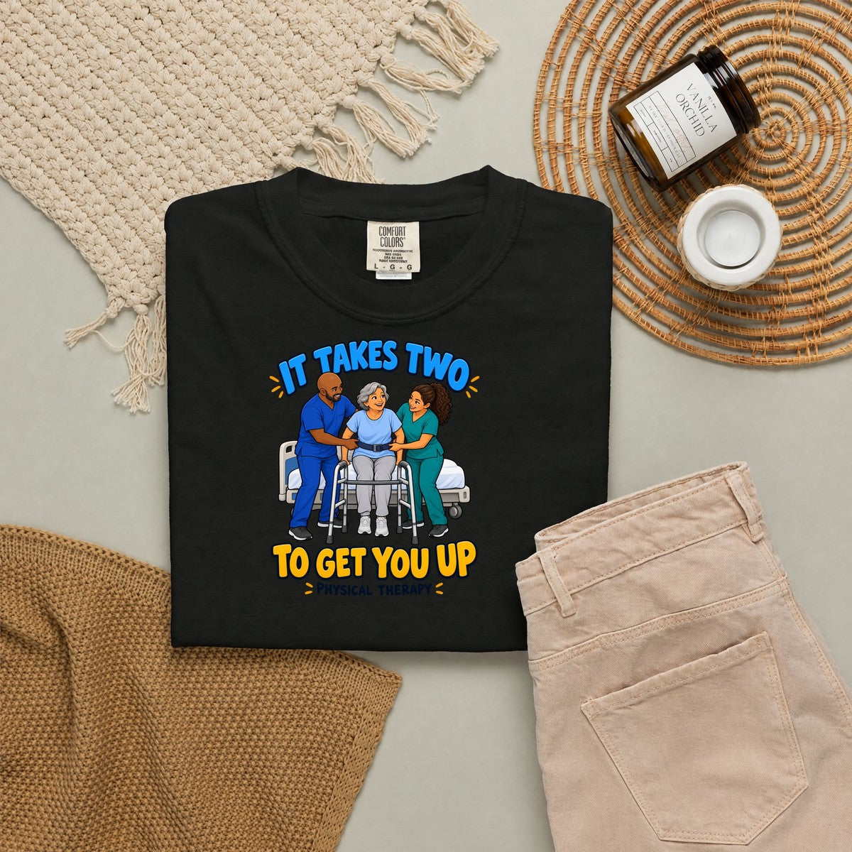 It Takes Two to Get You Up Physical Therapist Comfort Colors T-Shirt
