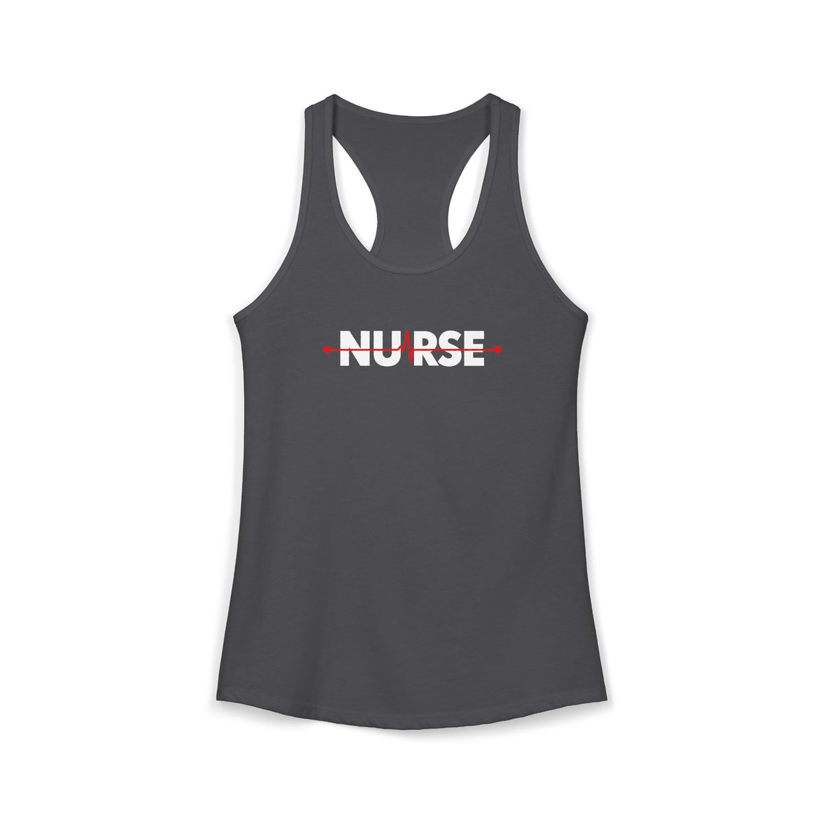 Nurse Heartbeat EKG Line Women's Racerback Tank Top