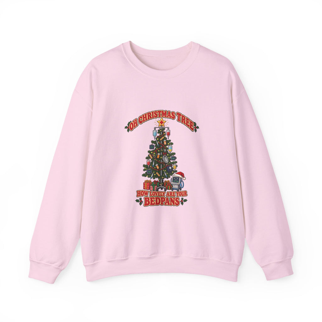 Oh Christmas Tree How Lovely Are Your Bedpans Nurse Crewneck Sweatshirt
