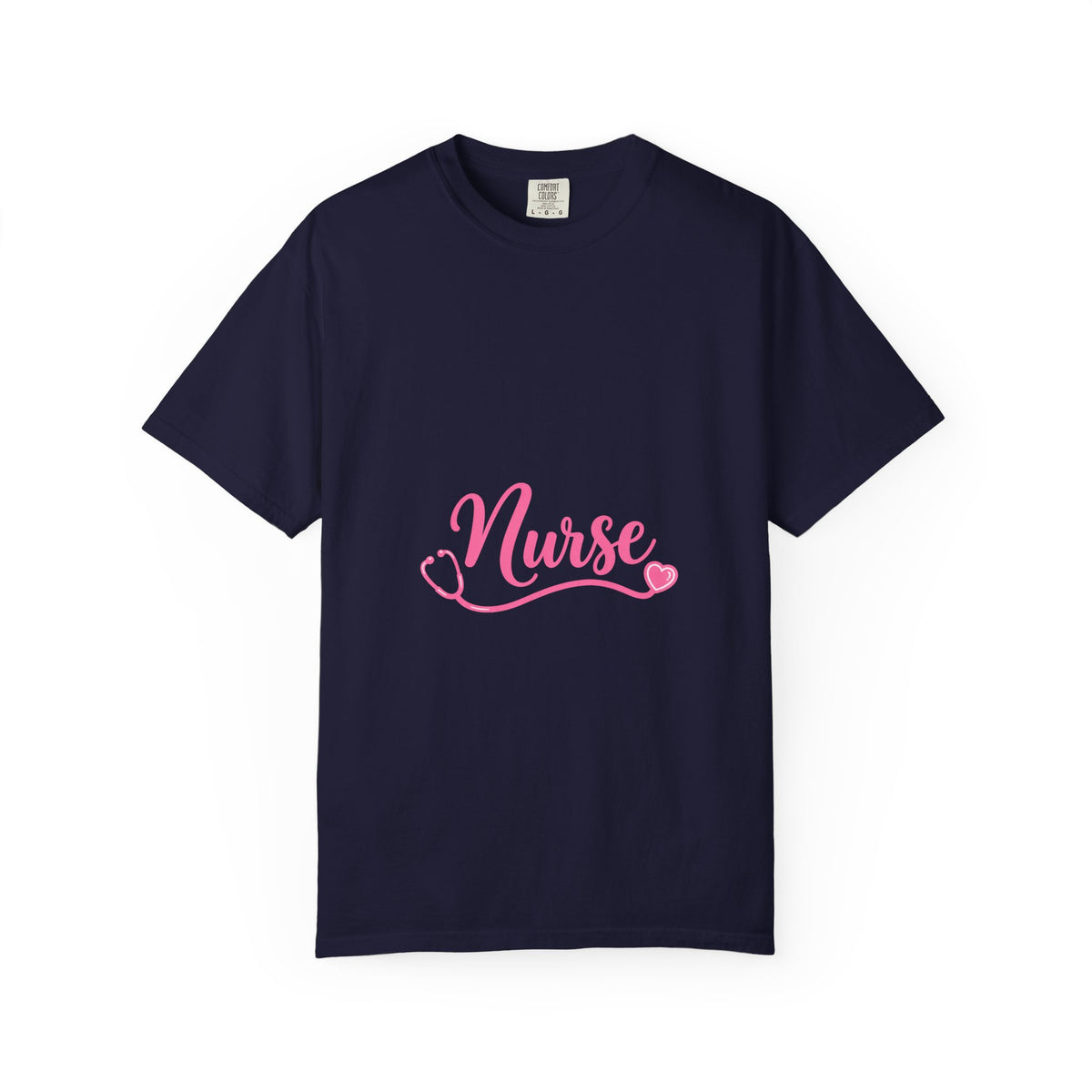 Nurse Pink Script Stethoscope Comfort Colors T-Shirt