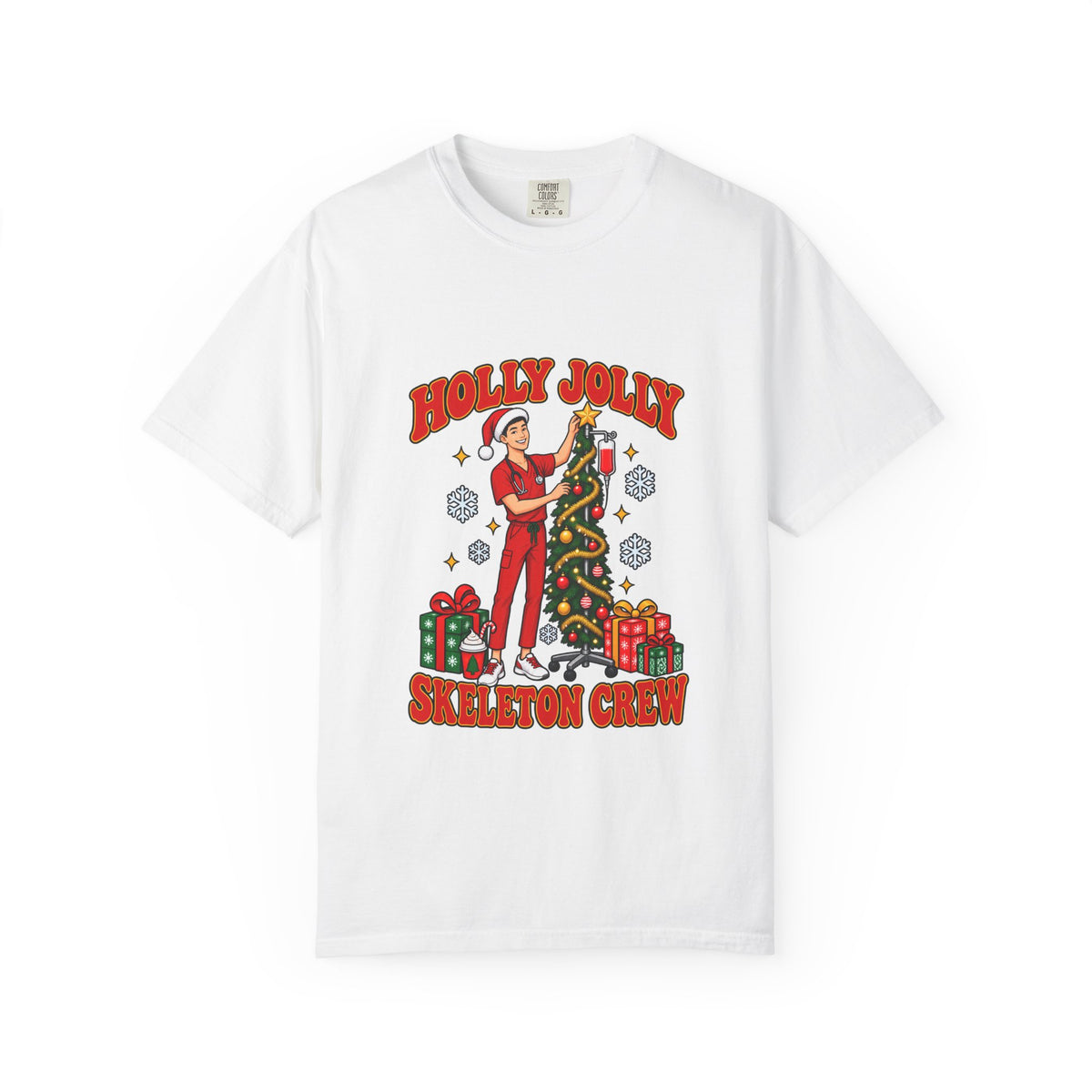 Holly Jolly Crew Christmas Male Nurse Tee