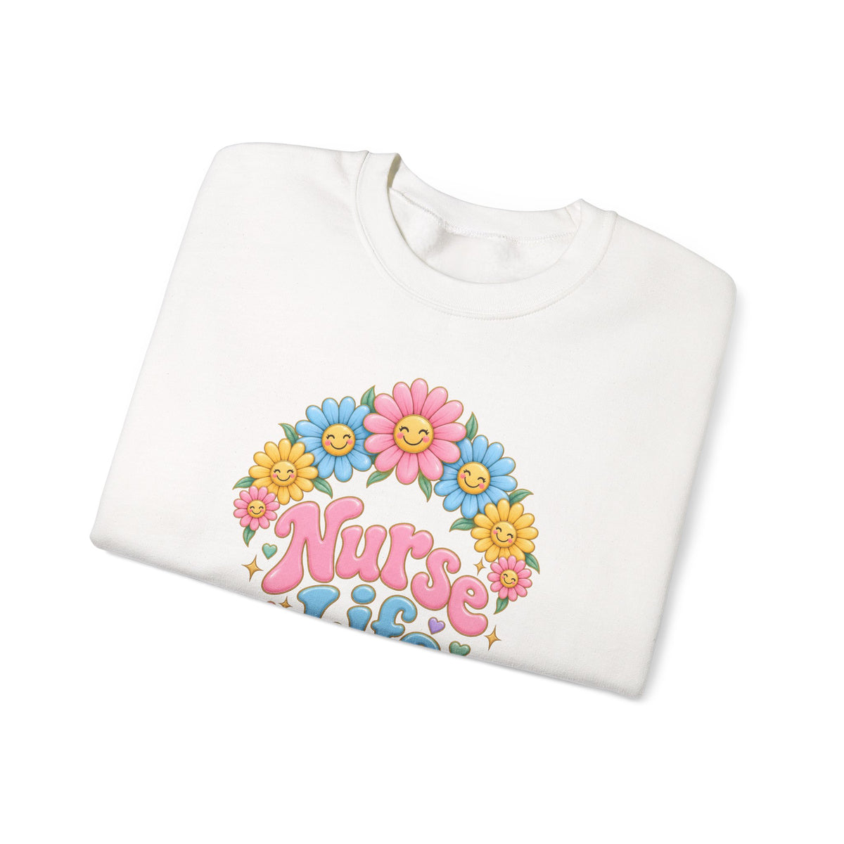 Nurse Life Daisies Crewneck Sweatshirt