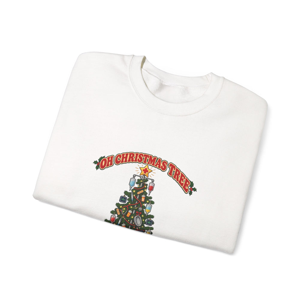 Oh Christmas Tree How Lovely Are Your Bedpans Nurse Crewneck Sweatshirt