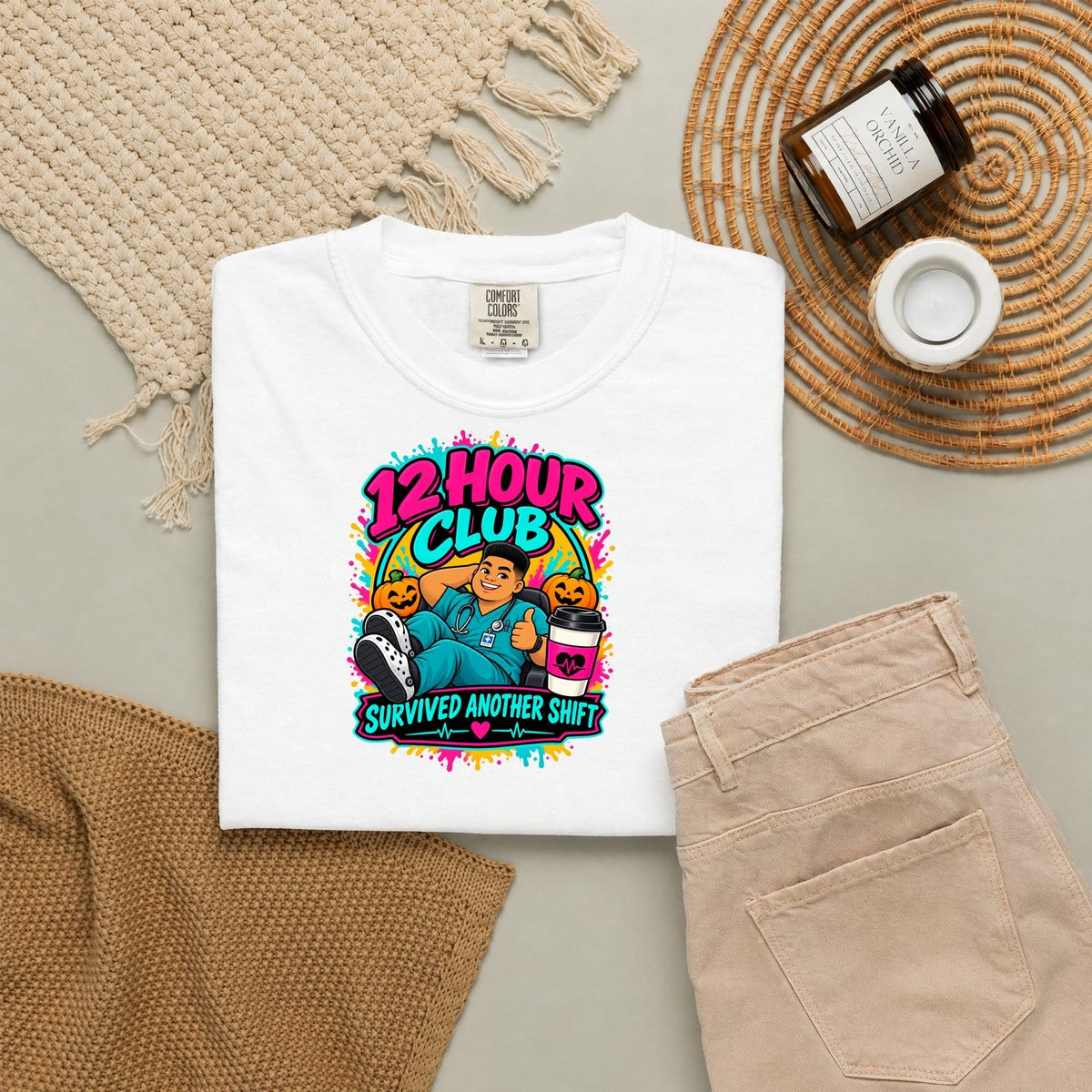 Crew Night Shift Halloween Male Nurse Tee
