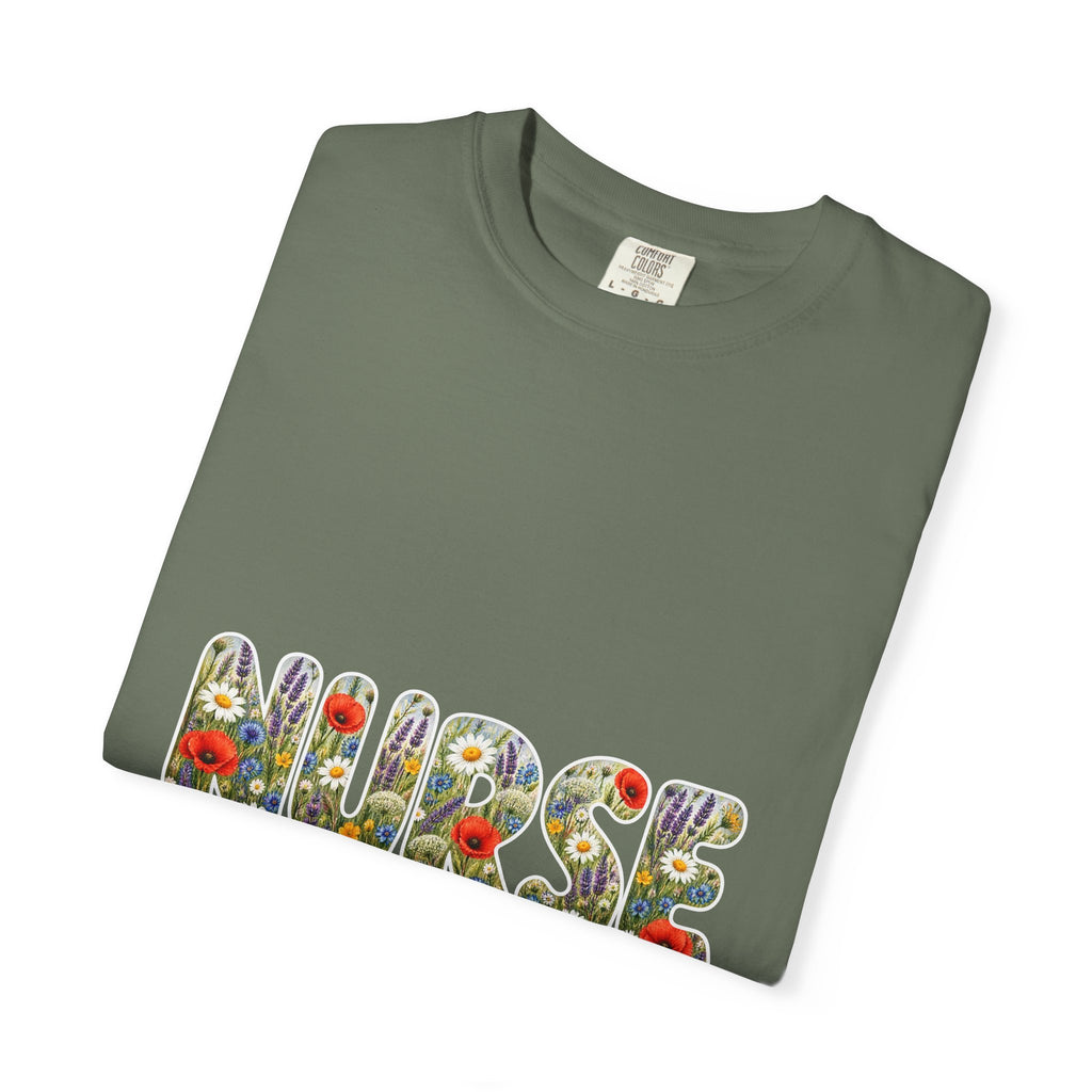 Nurse Boho Wildflower Floral Comfort Colors T-Shirt