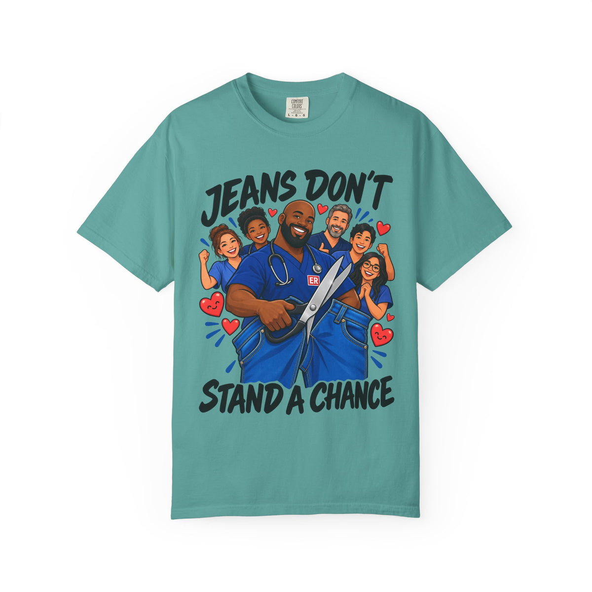 Jeans Don't Stand a Chance ER Nurse Tee (Bald & Bearded)