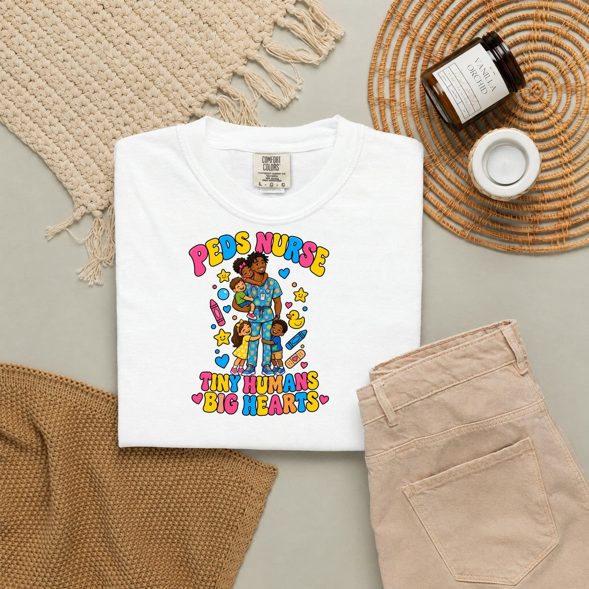 Peds Male Nurse Tiny Humans Big Hearts Tee