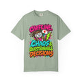 Caffeine Chaos and Questionable Decisions Funny Nurse Comfort Colors T-Shirt