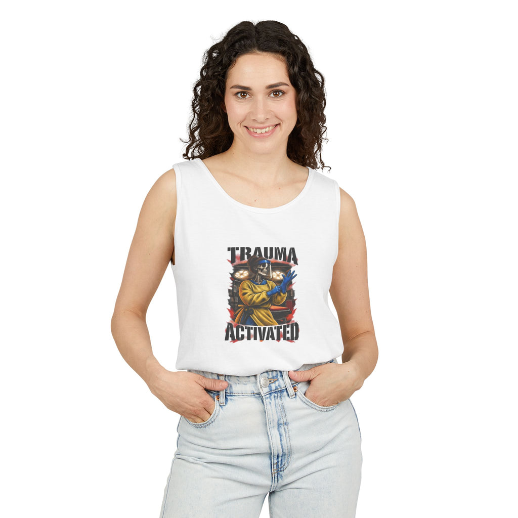 Trauma Activated Skeleton ER Nurse Comfort Colors Tank Top