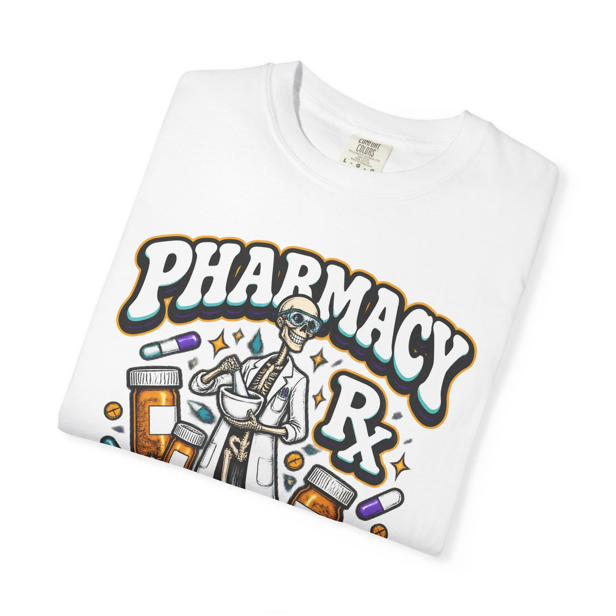 Pharmacy Skeleton Crew Skinny Skeleton Pharmacist Comfort Colors T-Shirt