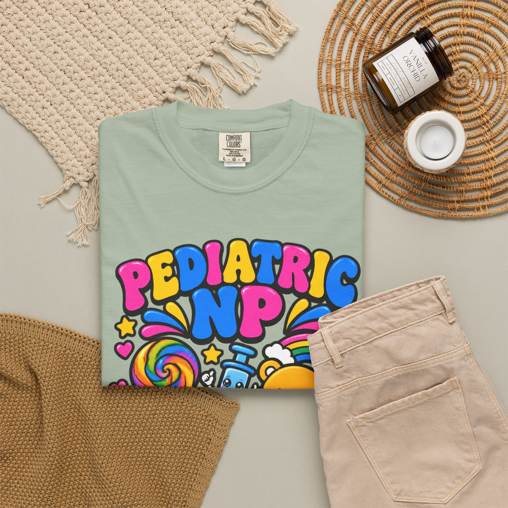 Pediatric NP Stickers and Shots Nurse Practitioner Comfort Colors T-Shirt