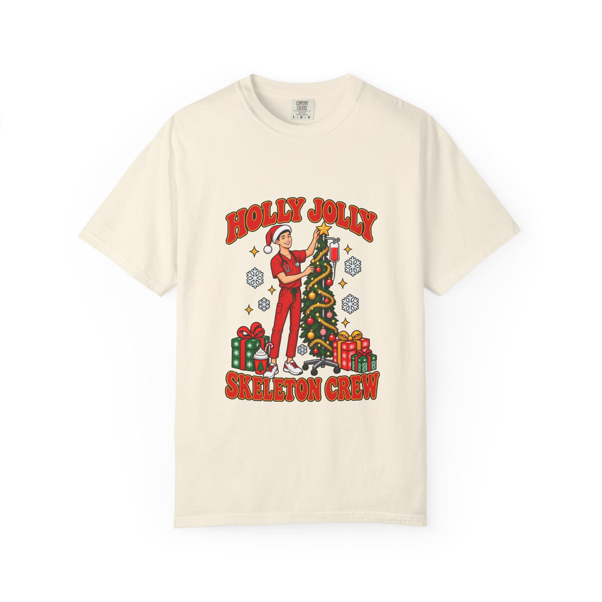 Holly Jolly Crew Christmas Male Nurse Tee