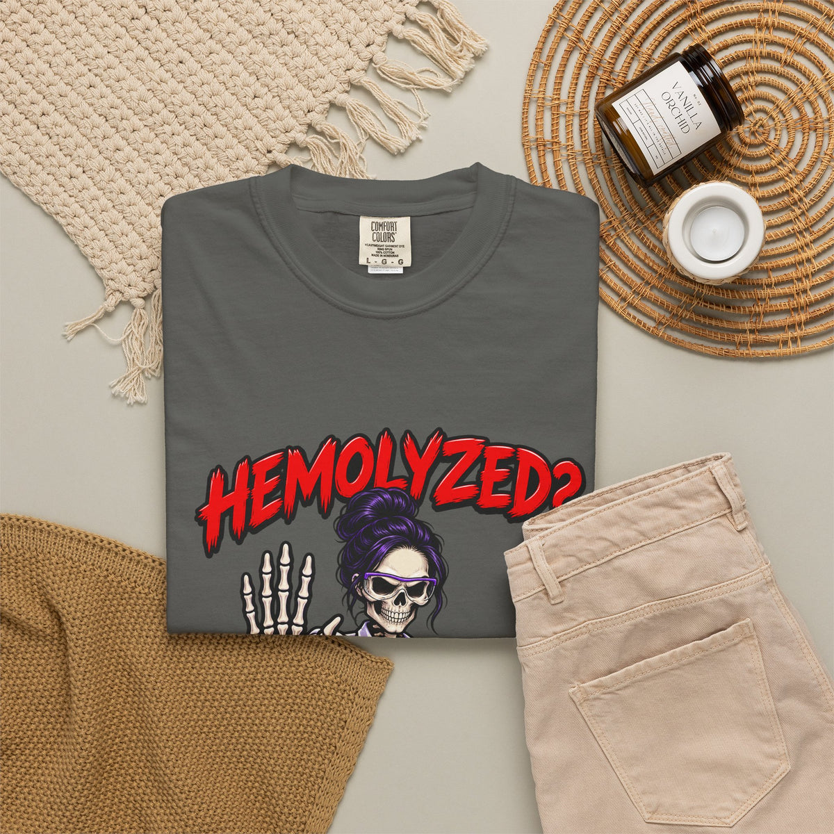 Hemolyzed Not on My Watch Skeleton Lab Tech Comfort Colors T-Shirt