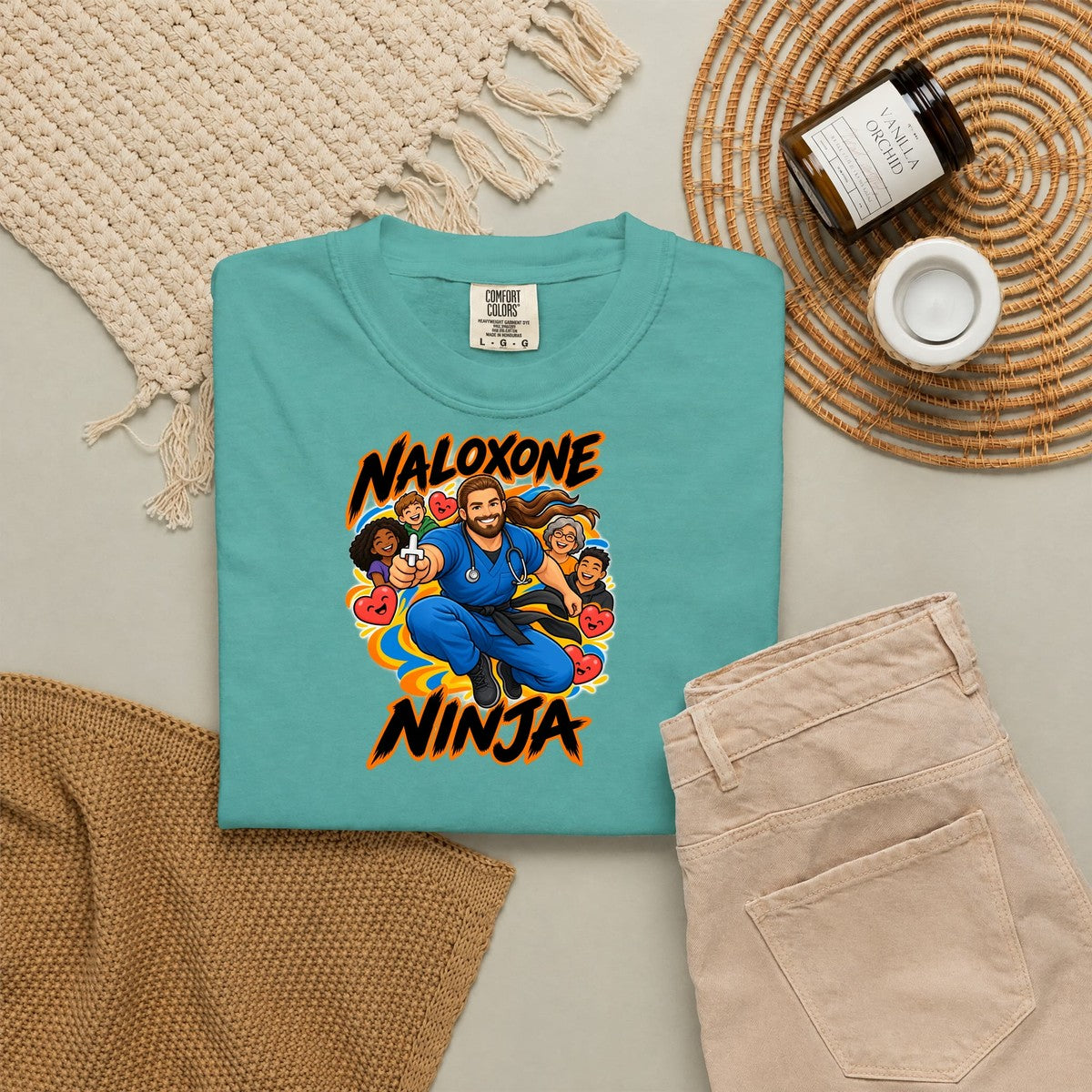 Naloxone Ninja ER Nurse Tee (Long Hair & Beard)