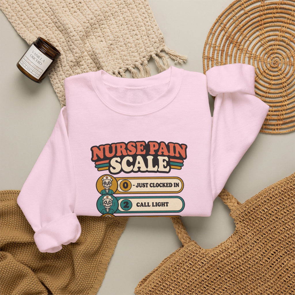 Nurse Pain Scale Funny Skeleton Nurse Crewneck Sweatshirt